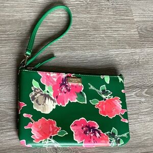 Kate spade spring blooms floral green & pink wristlet